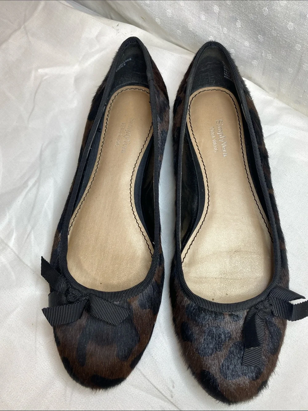 Simply Vera Ganauche Leopard Leather Shoes Flats Size 7.5M